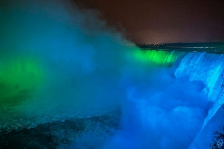 Niagara Falls Lights Up in Support of Save The Soil Initiative - Watch Breathtaking Visuals!